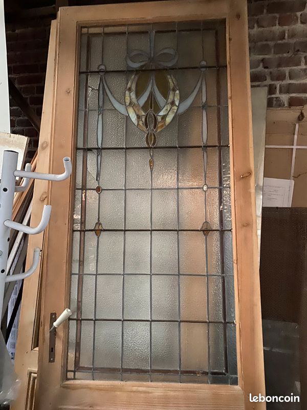 Portes bois avec vitrail (image 1)
