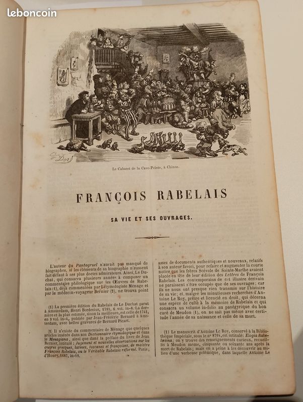 Rare Œuvre de François Rabelais. Gargantua, Pantagruel. Paris 1854 (image 8)