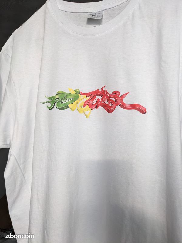 T-shirt neuf 100% coton blanc floqué "Portugal" (image 5)