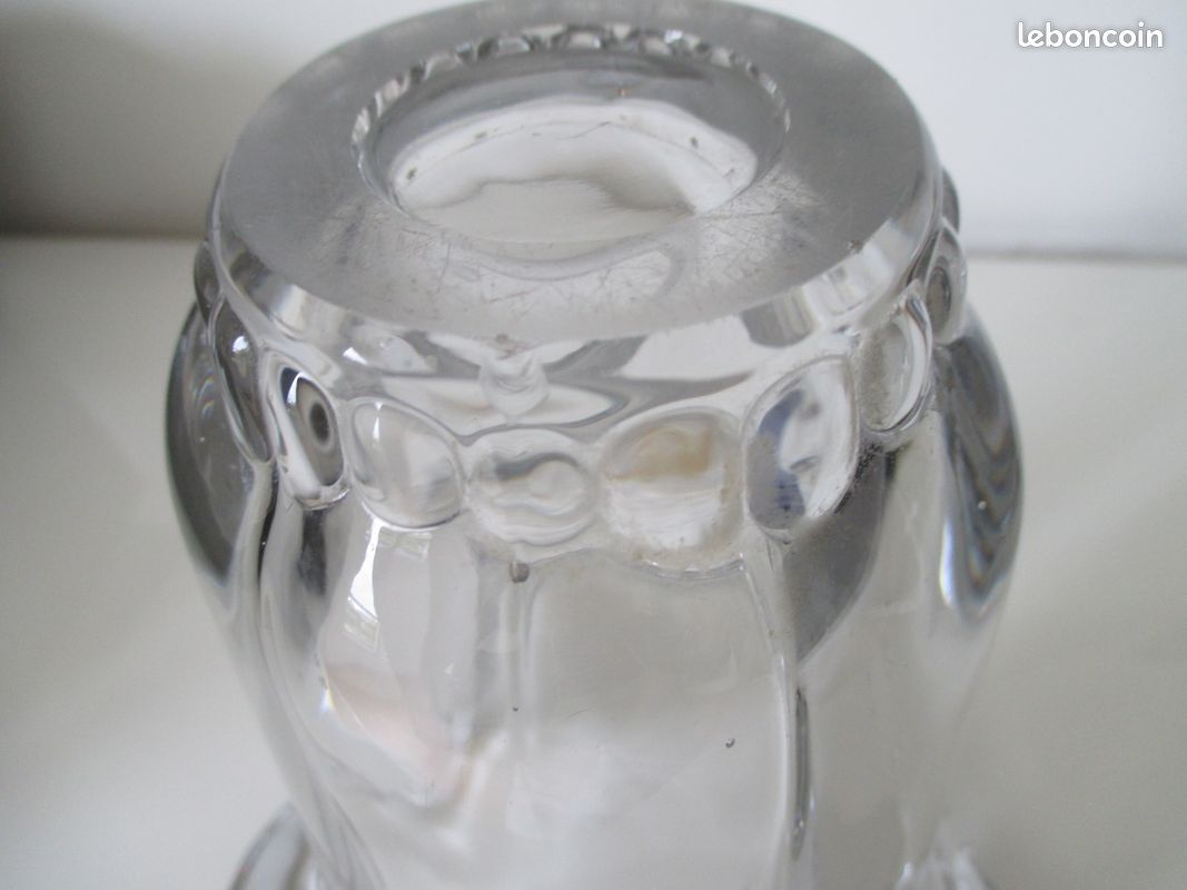 Vase tulipe ancien en verre vintage (image 3)