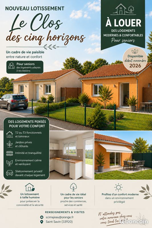 Maison 2 pièces 50 m² · à Saint-Savin · 50 m² · 690 €/mois