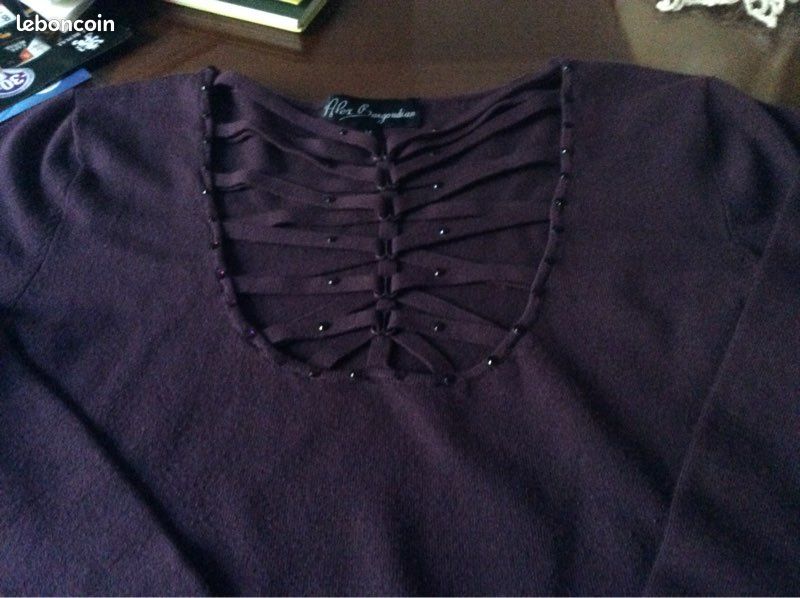 Pull prune femme (image 1)