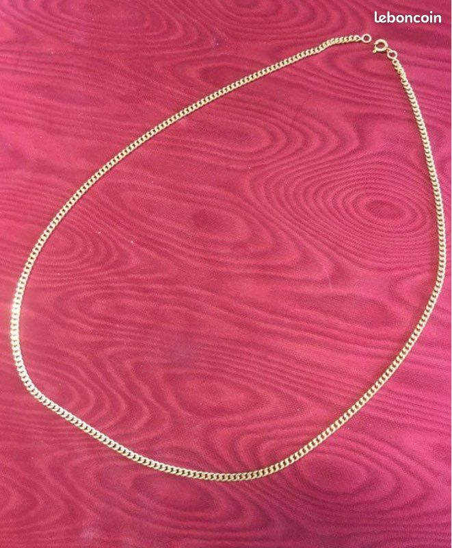 Chaîne en or 18K maille forçat taille 58cm 13.3g-1400 (image 8)