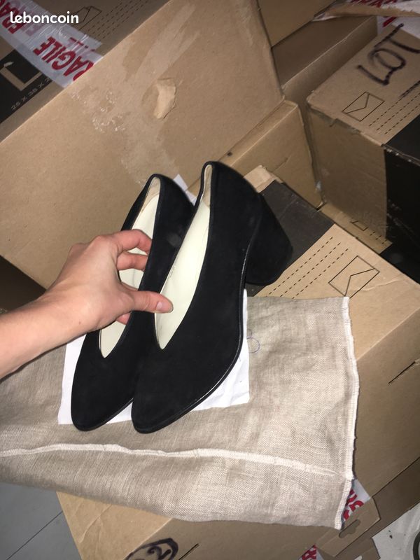 Talons Carré Velour Noir (image 1)