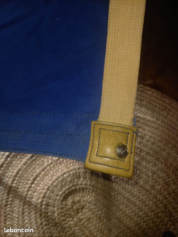 Paire de Sièges transamac bleu démontable année 1955 par Chantazur Lafuma (image 7)