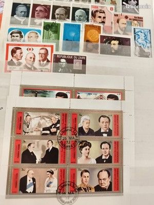 Timbres thématiques internationaux portraits, lot philatélie, République Zaïre S (image 1)