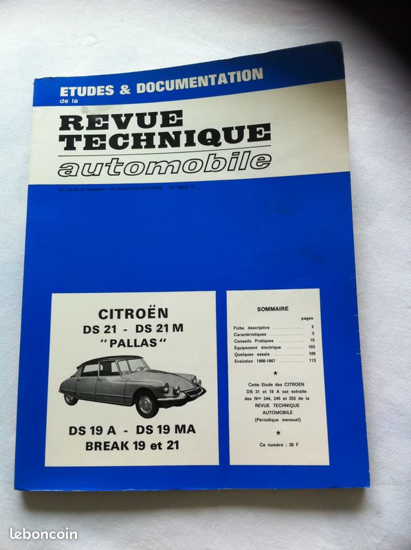 Revue technique DS 21 - DS 19 (image 1)