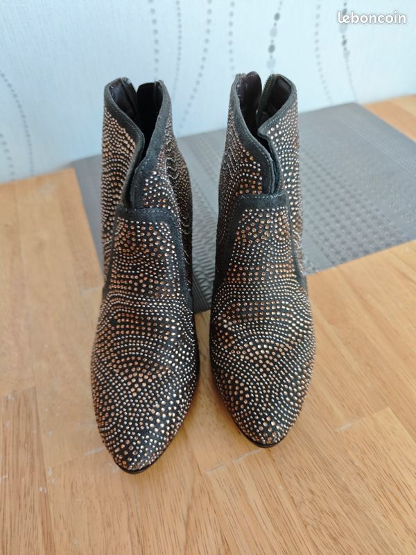 👢 Bottines femme marron à strass – Vice Versa (image 1)
