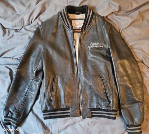 Blouson En Cuir Homme Redskins - Style College, Taille XL, Marron - Occasion Parfait état