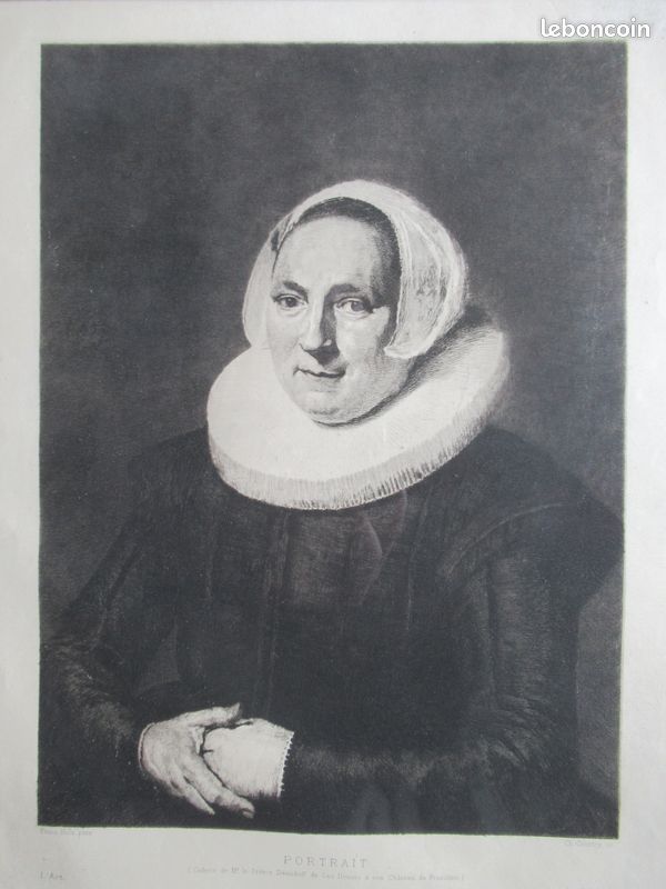 GRAVURE ESTAMPE EAU FORTE - Charles COURTRY - FRANS HALS - PRINCE DEMIDOFF DE SAN DONATO 19e siècle (image 2)