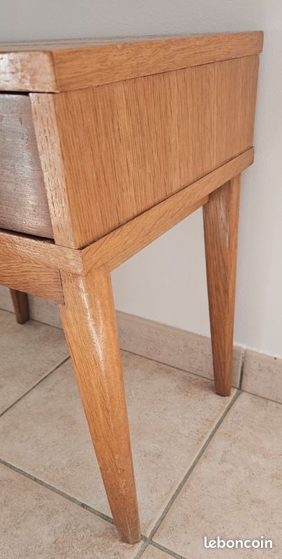 Tables De Chevet Vintage Françaises – Design Scandinave Années 60, Bois Marron