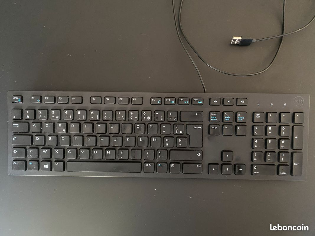 Clavier ordinateur AZERTY clavier DELL filaire USB (image 2)