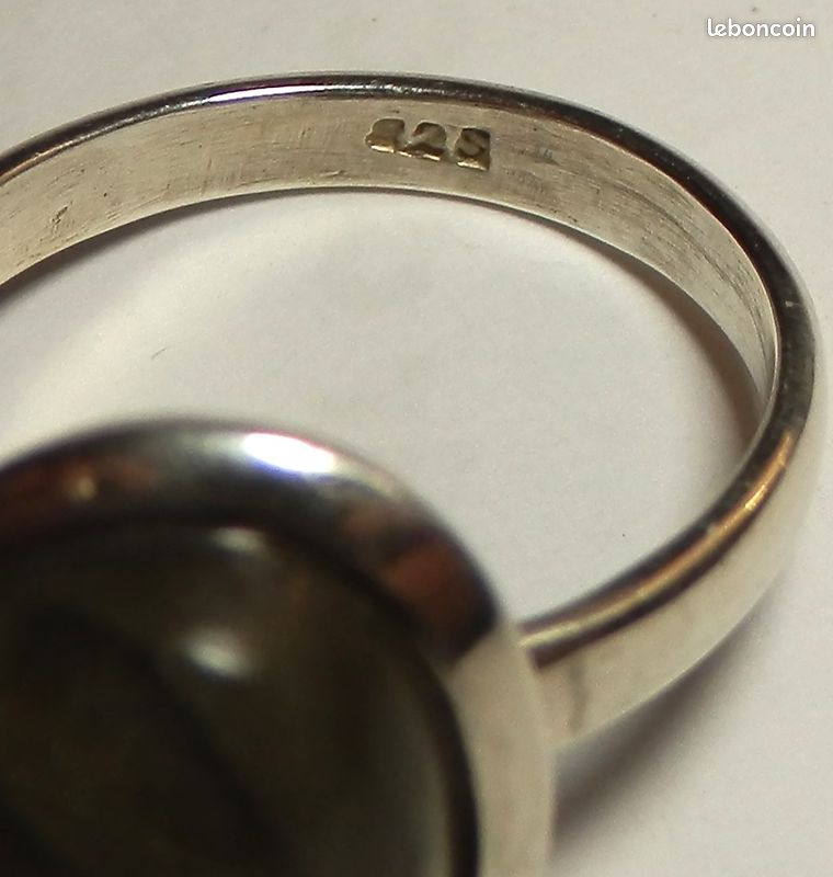 Bague argent massif et pierre labradorite T60 (image 9)