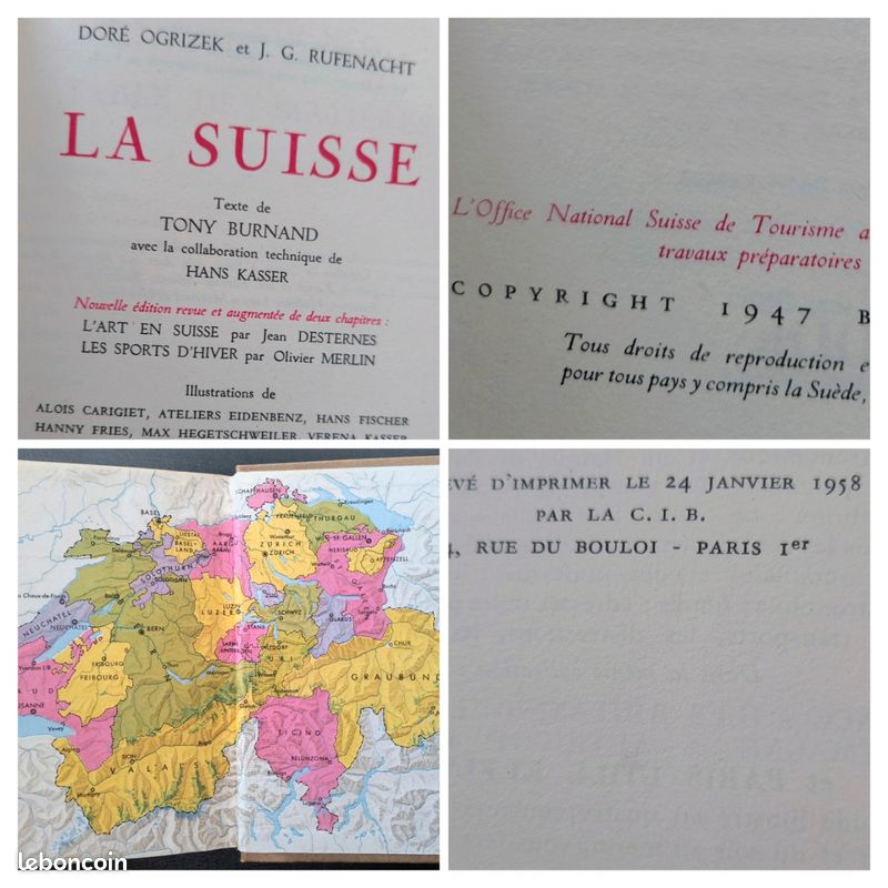 Lot de 6 ODÉ Le monde en couleurs DORÉ OGRIZEK : L'ITALIE 1959 + LA FRANCE 1957 + LA SUISSE 1958 + LE PORTUGAL 1960 + LA GRANDE BRETAGNE 1958 + L'AFRIQUE DU NORD 1952 (image 13)