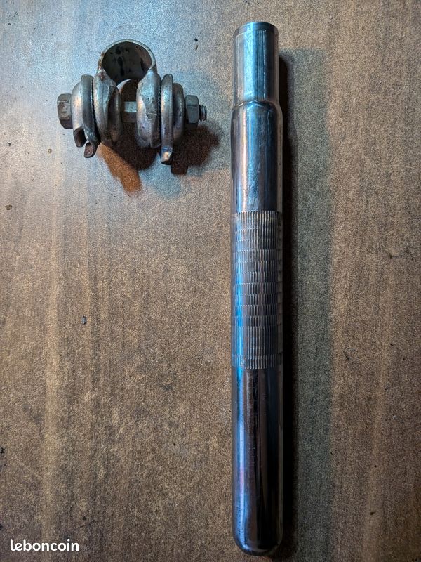 Pièce Vélo Vintage Argentée Tige De Selle Vélo Vintage En Acier Chromé, Diamètre 25,6 Mm - Occasion, Pour Vélo De Ville Ancien Tube Selle Chromé