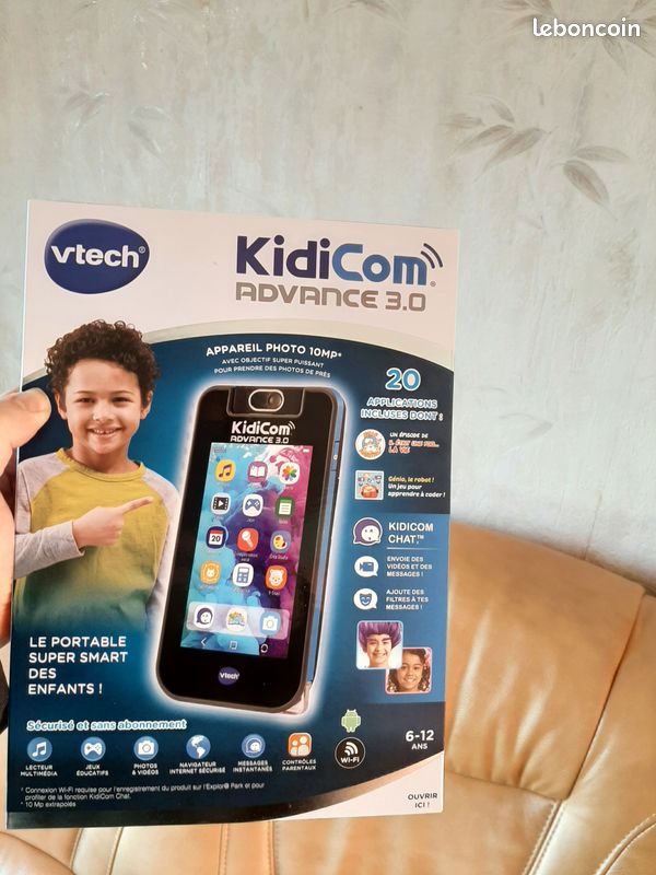 VTech - KidiCom Max Bleu - Téléphone pour enfant évolutif, ultra