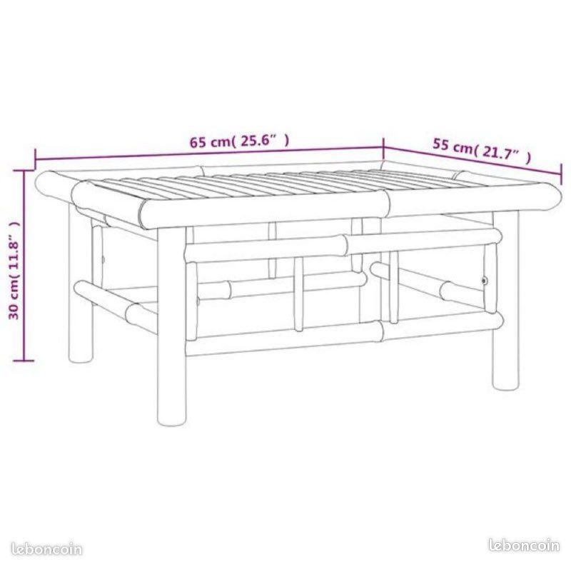 Fauteuil et petite table en bambou (image 9)
