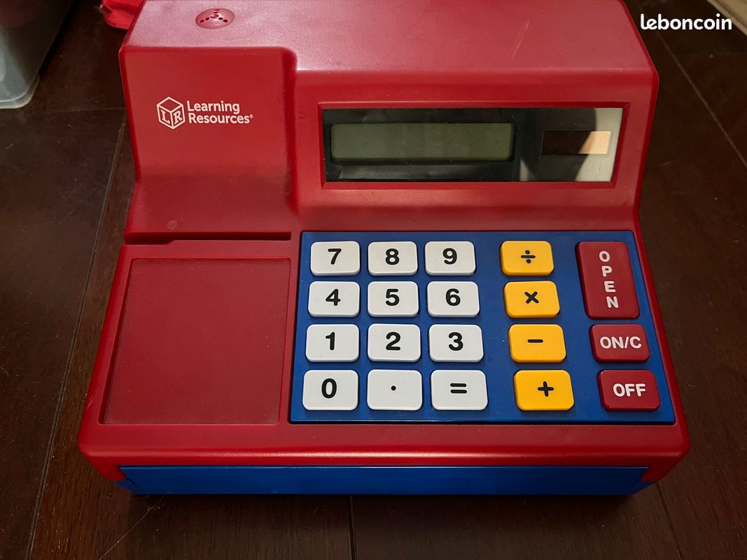 Learning Resources Caisse Enregistreuse Et Calculatrice Sterling Pretend & Play - Pièces Et Billets Réalistes