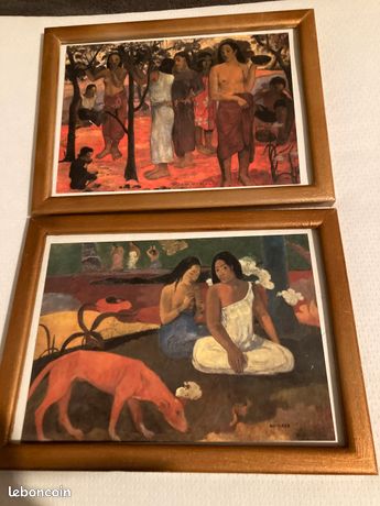 Tableau Toile Imprimé Paul Gauguin - Œuvre 'Arearea' - Cadre En Bois Prêt à Accrocher - Style Impressionnisme - Déco Salon/chambre