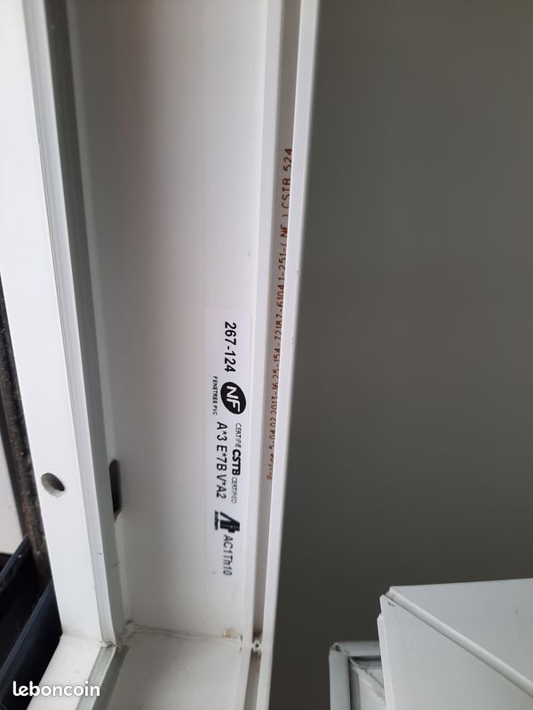 Porte fenêtre battante sans cadre, 2 vantaux, HxL 205.5 x 123 cm, pvc, blanc, (image 5)