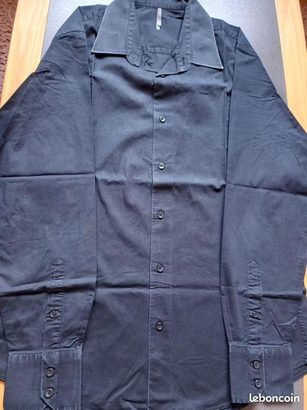 Chemises homme noire taille L (image 5)