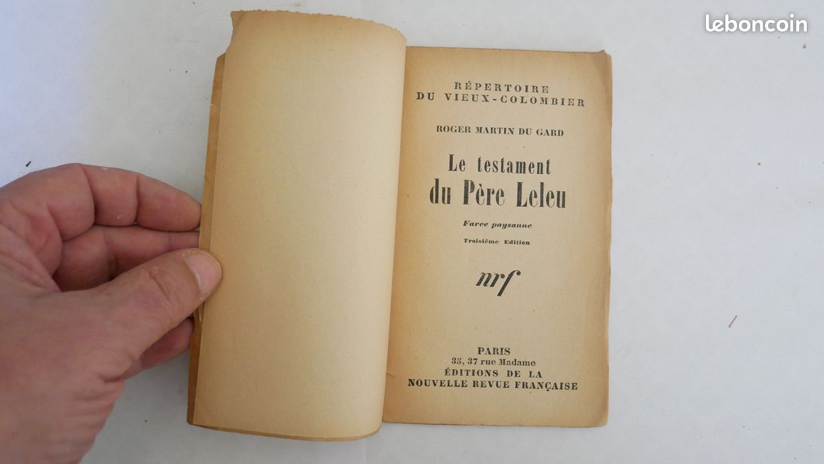 Répertoire du vieux-colombier - Le testament du père Leleu - Roger Martin Du Gard - 1920 (image 3)