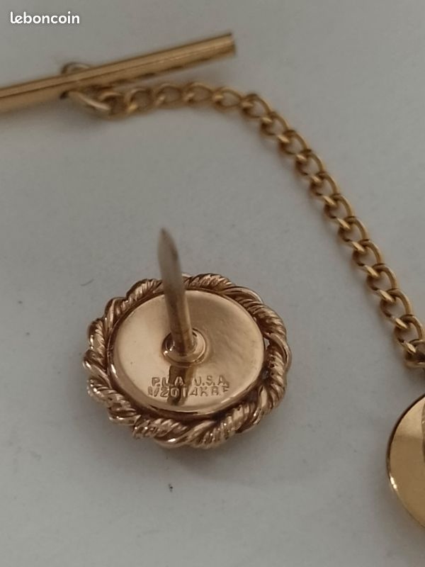 Broche plaqué or 14k avec le pierre agate (image 2)