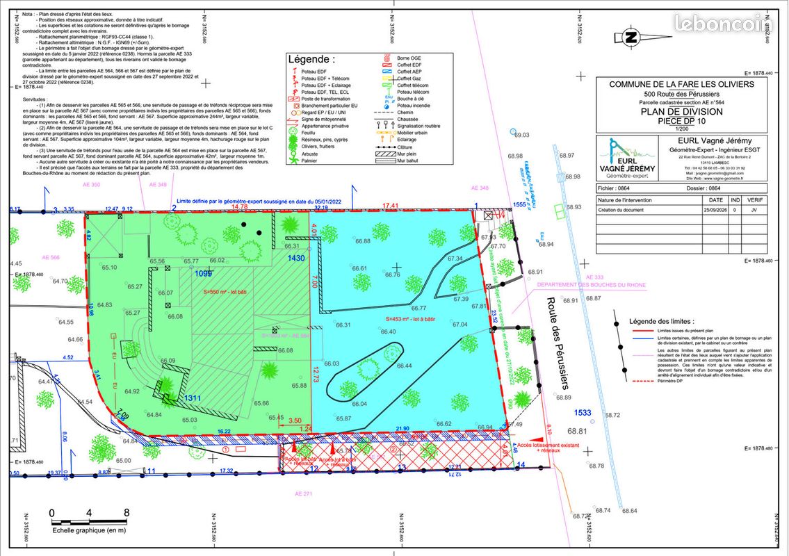 Terrain 450 m² · à La Fare-les-Oliviers · 450 m² · 210 000 €