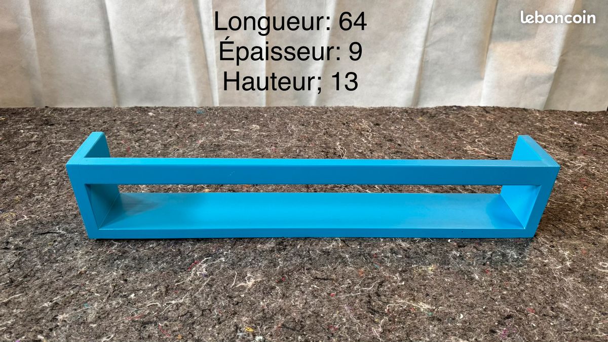 Étagère murale montessori enfant bleue 64 cm (image 1)