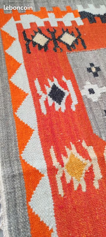 Tapis Kilim - 125x185 - Fait Main - INDE - Neuf (image 2)