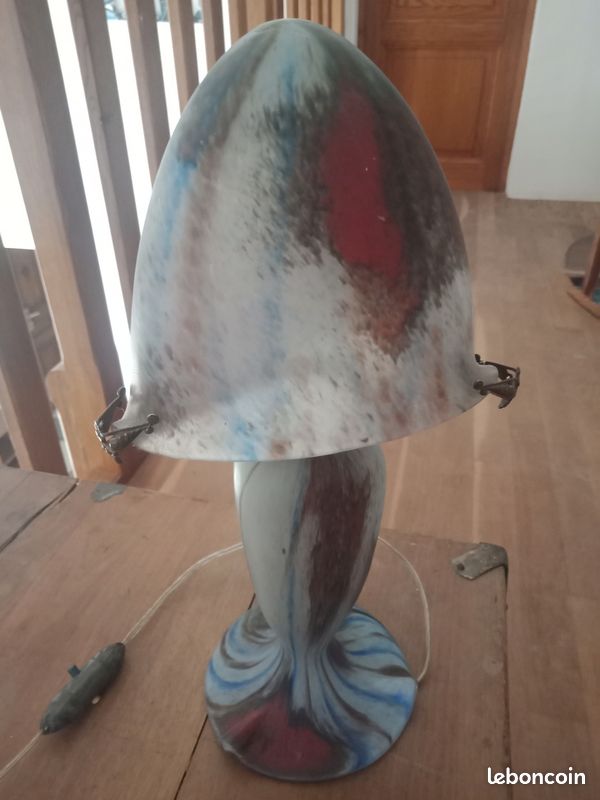 Lampe verre souffle annees 30 (image 2)