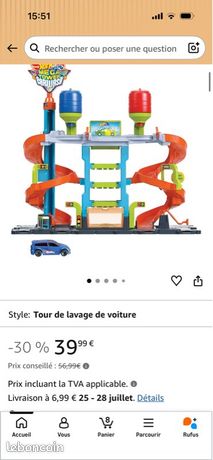 Hot Wheels Mega Tour Station De Lavage – Changement De Couleur Eau Chaude/froide, Avec 1 Color Shifters