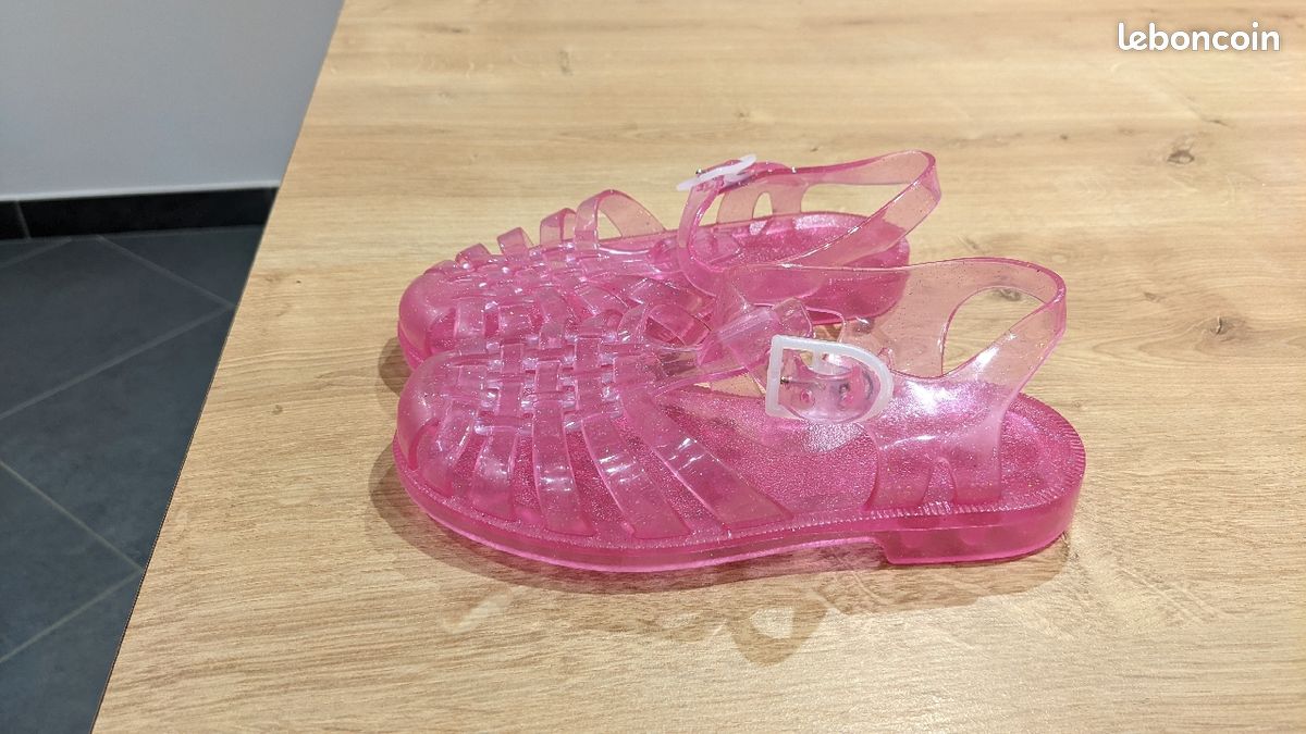 Sandales plastique rose pailleté (image 5)