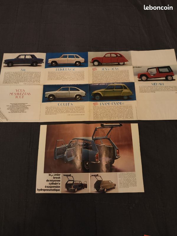 Dépliants publicitaire Citroën années 70 GS break ds ami méhari 2cv (image 2)