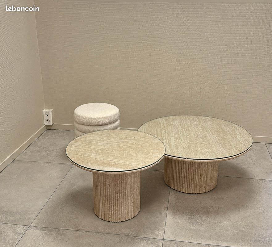 Tables basses effet travertin (image 1)