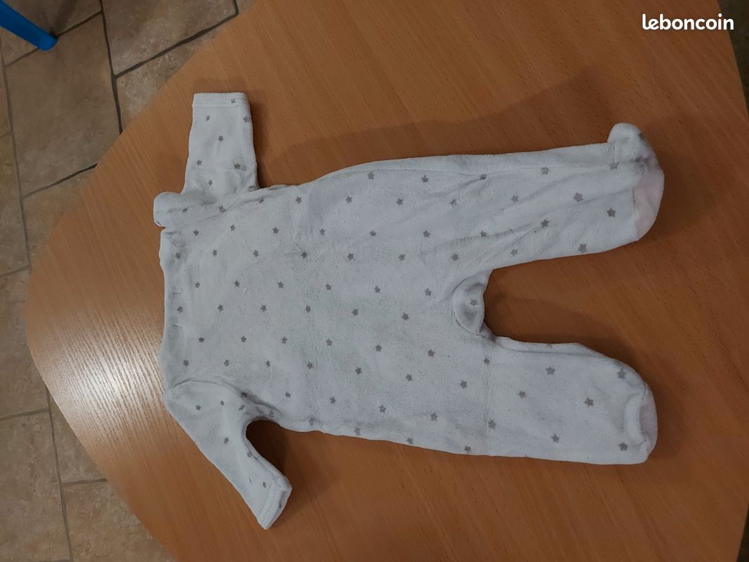 Lot de 4 pyjamas velours 1 mois (image 7)
