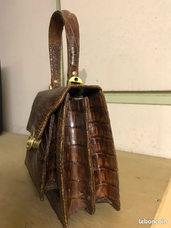 Sac croco marron vintage (image 2)