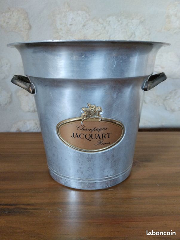 Seau à Champagne Jacquart Aluminium – Vintage, Avec Poignée, Argenté
