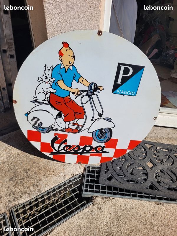 Plaque émaillée - Enseigne publicitaire Vespa - Catawiki