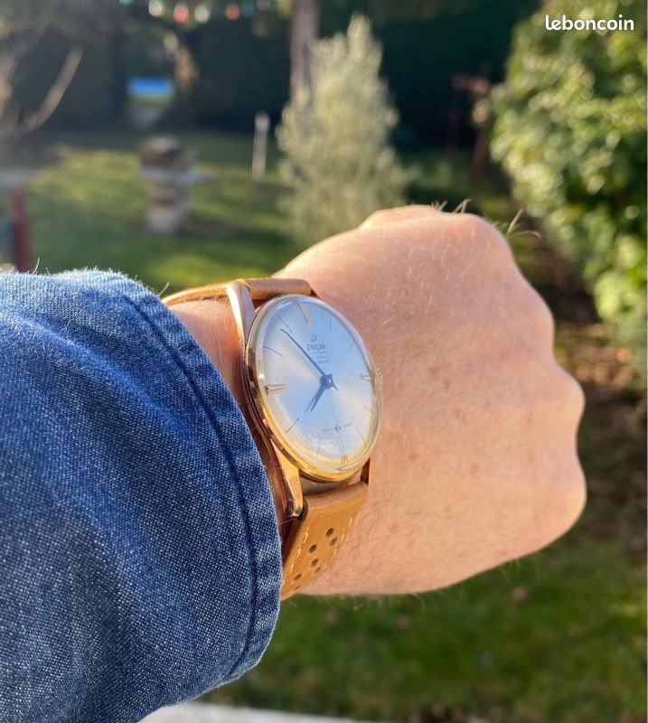 Montre Bracelet Femme Vintage Enicar Ultrasonic - Mouvement Mécanique Manuel - Boîtier Et Bracelet Plaqué Or - Occasion Fonctionnelle