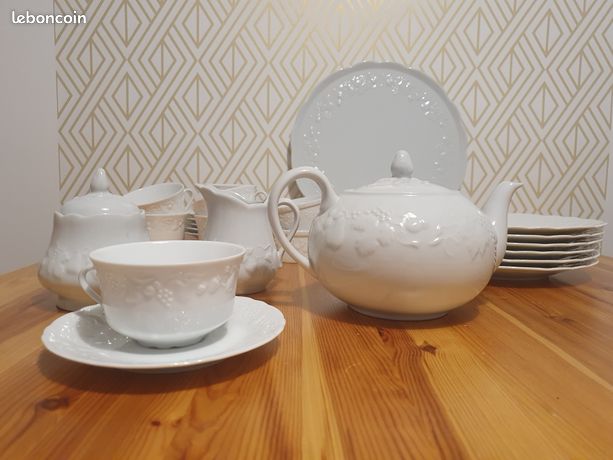 Service Café Philippe Deshoulières California – 5 Tasses, 4 Soucoupes, Crémier Vintage