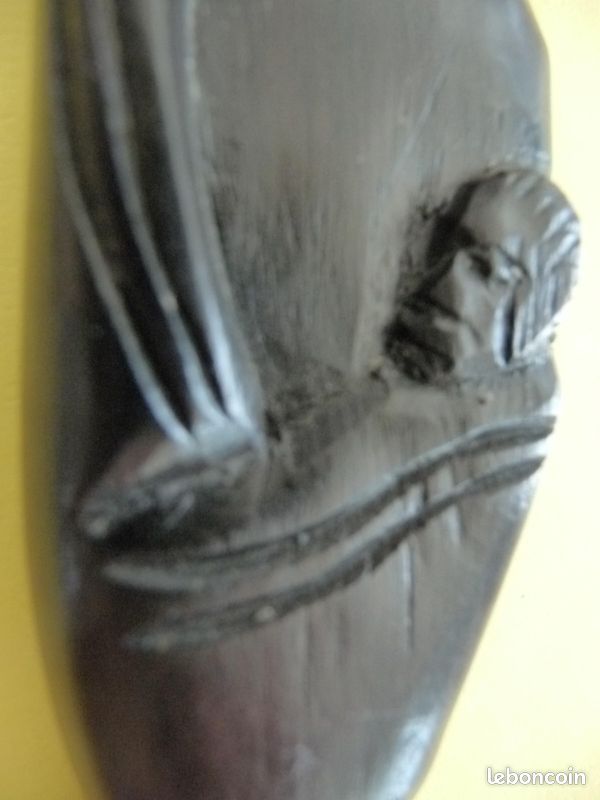 Vierge Noire Africaine - Statue en Bois Noir Sculpté ébène ART AFRICAIN 12 cm (image 9)