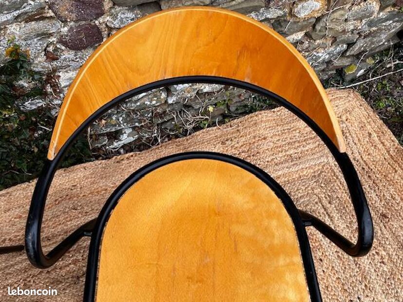 Paire de chaises bois et métal noir (image 20)