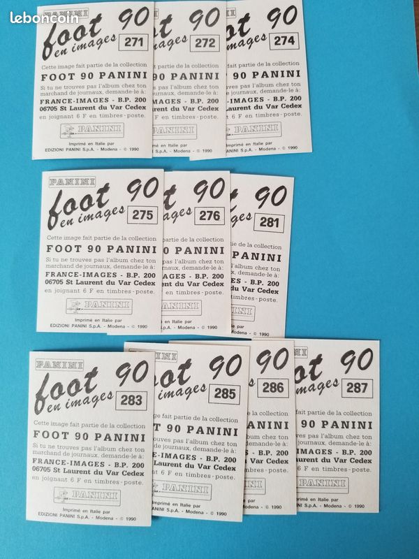 LOT 13 STICKERS VIGNETTES PANINI FOOT 1990 CANNES