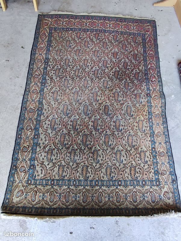 Grand tapis avec franges vieux vintage bohème 207,50 x 123 cm (image 3)