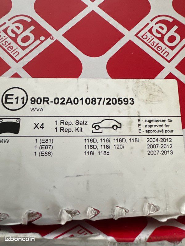 Febi-Bilstein 16042 Kit Plaquettes De Frein Avant Pour Ford Fiesta Et Ka - Qualité OEM