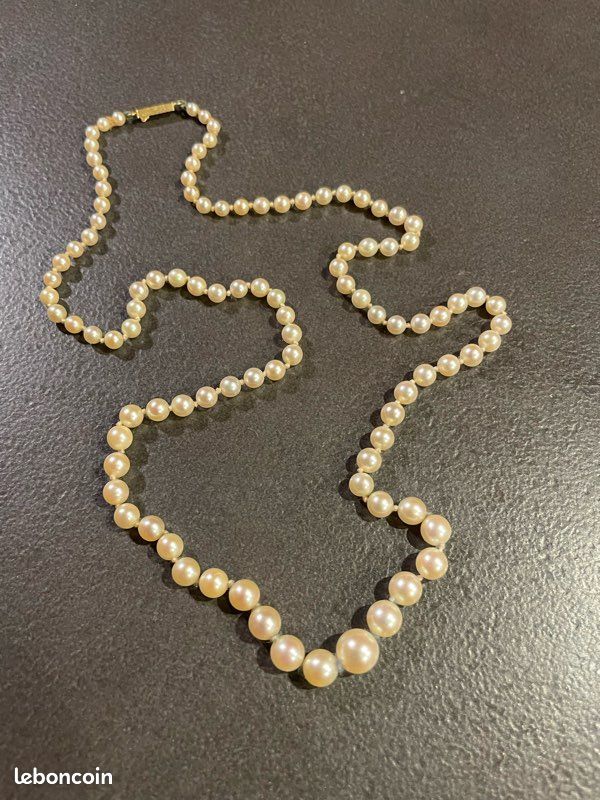 Collier Plaqué Or Perle des Poulettes Solitaire 11 mm