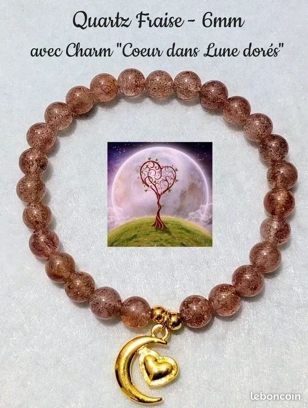 Bracelet Sailor Moon Lune Cœur Rose - Accessoire Décoratif Japonais (type Strap, Charm)