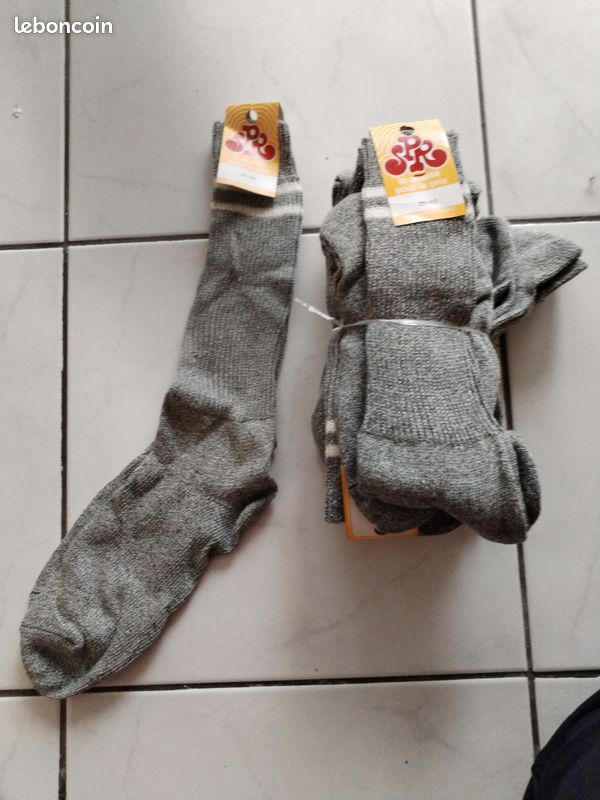 6 paires de chausettes homme ou femme, taille 39-40, en coton épais, gris (image 1)