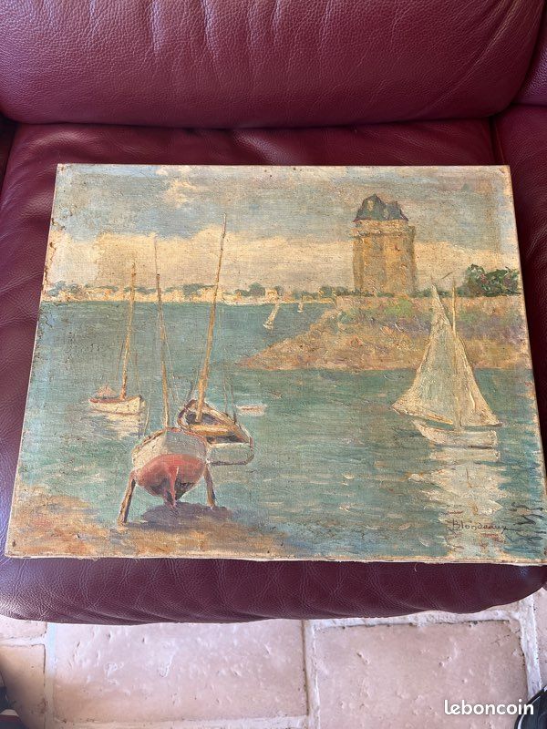 Tableau Marine au voilier de Blondeau (image 1)